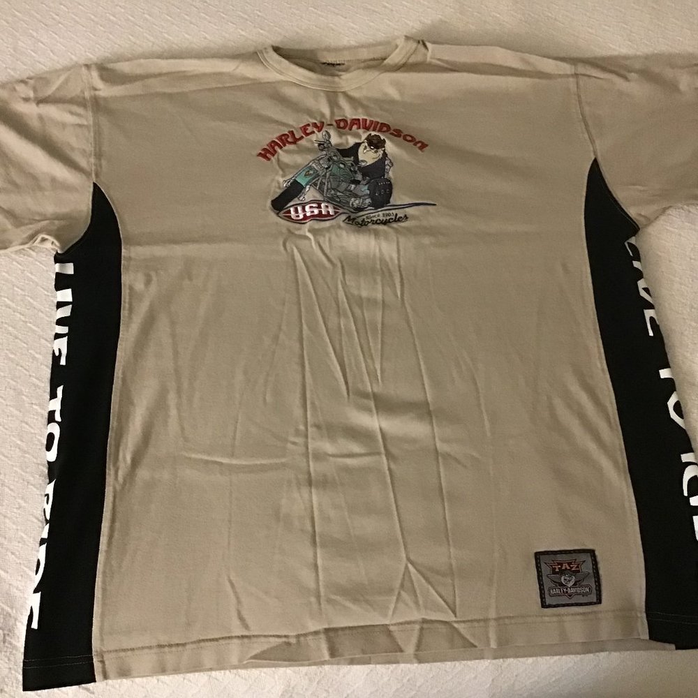 Vintage 90's Warner Bros Tasmanian Devil x Harley Davidson collab mens tee